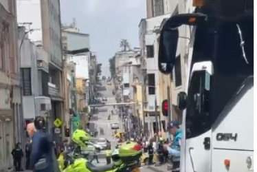 La vía estuvo cerrada.