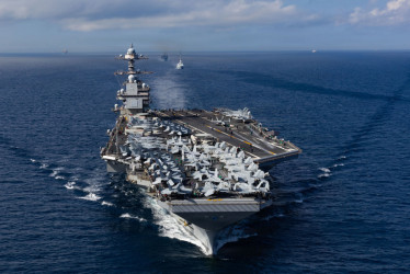 El USS Gerald R. Ford (CVN 78) es el portaaviones más grande del mundo y Estados Unidos lo desplegó en el mar Caribe en medio de la tensión con Venezuela por los ataques militares contra lanchas al parecer cargadas con drogas.