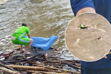 Video: se lanzó en un neumático al río Cauca, en Caldas, para rescatar un cuerpo, esta es su historia