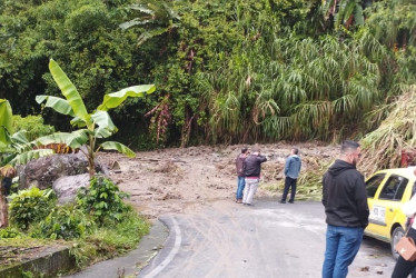Este es el deslizamiento que cayó en el sector de La Estrella, vía Manzanares - Pensilvania, y que cerró el paso en el oriente de Caldas.