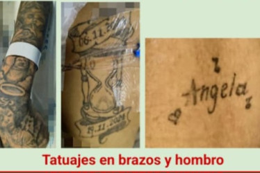 Los tatuajes por los que identificaron al menor. 