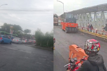 Por obras en el viaducto César Gaviria Trujillo, hay trancón.
