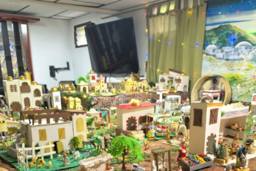 18 metros cuadrados ocupa este pesebre en un garaje en el barrio Guillermo Buriticá de Pensilvania.