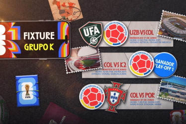 La FIFA confirmó el calendario que tendrá Colombia en el grupo K del Mundial 2026. Jugará en Ciudad de México, Guadalajara y Miami.