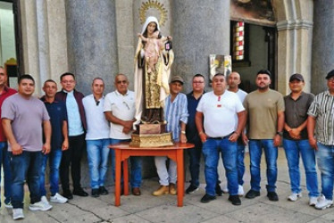 Foto| Cortesía Informador de Occidente | LA PATRIA En el municipio presentaron la restauración de una de las imágenes religiosas más emblemáticas de la parroquia San Joaquín: la de la Virgen del Carmen