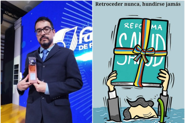 Juan Carlos Hómez, caricaturista de LA PATRIA, ganó el Premio de Periodismo Fasecolda por un trabajo sobre la reforma a la salud.