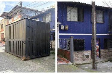 Antes. Esta era la caseta que estaba a un costado del coliseo del polideportivo de Villamaría. Después. Más de un mes después ya fue retirada la caseta.