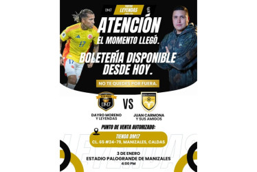 Flyer o volante digital con el que Dayro Moreno promociona el partido que tendrá el 3 de enero en el Palogrande.