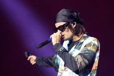 Danny Ocean, cantante venezolano, en concierto en Bogotá.
