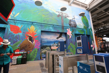 Murales en estación de cable aéreo de Villamaría resaltan fauna e identidad