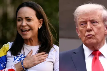 María Corina Machado, líder opositora venezolana, y Donald Trump, presidente estadounidense.