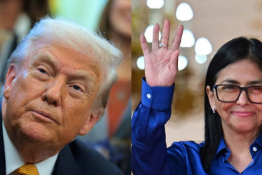 Donald Trump y Delcy Rodríguez.