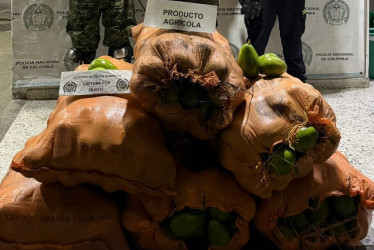 Fotos| Policía| LA PATRIA  En vía pública, en coordinación con el Ejercito Nacional, aprehendieron a un hombre de 31 años de edad, quien habría hurtado seis bultos de aguacate de una finca.