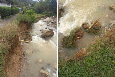 En Pácora (Caldas) alertan sobre el riesgo que enfrenta un sector por una creciente de la quebrada Pácora. Solicitan intervención urgente para evitar desastres.
