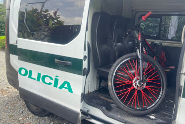 Bicicleta recuperada por las autoridades de Caldas 