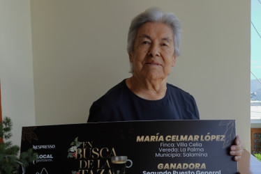 El café que cultiva doña María Celmar López en Salamina ganó el segundo puesto del concurso En busca de la taza dorada, de Nespresso.