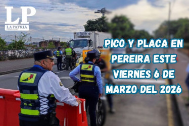 Pico y placa en Pereira (Risaralda) este viernes, 6 de marzo del 2026