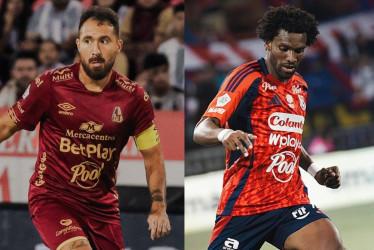 Juan Pablo Nieto, del Deportes Tolima, y Didier Moreno, de Independiente Medellín, se juegan con sus compañeros, en Chile y Uruguay, el paso de los clubes colombianos a la fase de grupos de la Copa Libertadores.