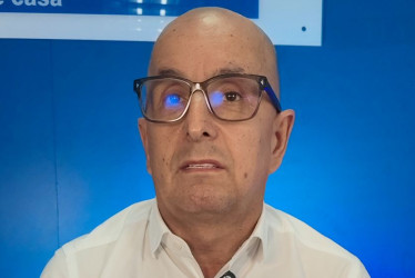 Héctor Alberto Giraldo Quintero, candidato a la Cámara por Caldas, durante su visita a LA PATRIA.