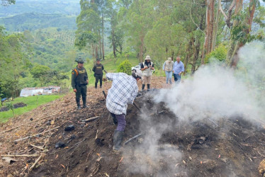 En el operativo incautaron 63 bultos de carbón vegetal con un peso de 1.230 kilogramos.