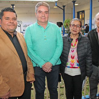 Fotos | Argemiro Idárraga | LA PATRIA Diego Mauricio Echeverri Chica, Juan David Salazar, Luz Elena Castaño Rendón, secretaria de Cultura de Caldas; y Albeiro Valencia Llano.