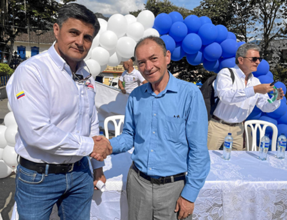 Fotos | Diego Salgado | LA PATRIA El director seccional de Fiscalías de Caldas, Armando Castrillón Grajales, en compañía del alcalde de Aranzazu, José Lisímaco Amador Cuestas, inauguraron el Punto de Atención de la Fiscalía (PAF).