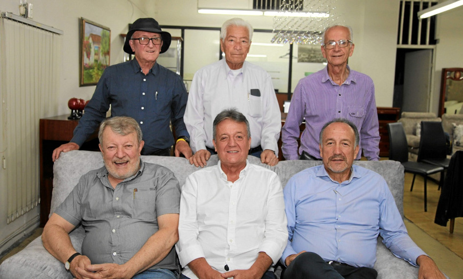 Foto | Argemiro Idárraga | LA PATRIA Luis Fernando Aristizábal, Octavio Zapata Ospina, Gonzalo Gómez Quintero, Blas Betancur C, José Leonel Bolívar Obando y Álvaro Gómez Quintero.