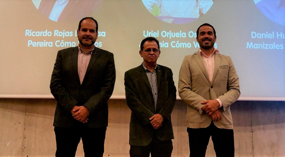 Foto | Cortesía | LA PATRIA Ricardo Rojas Espinosa, de Pereira Cómo Vamos; Uriel Orjuela Ospina, de Armenia Cómo Vamos; y Daniel Hurtado Cano, de Manizales Cómo Vamos.