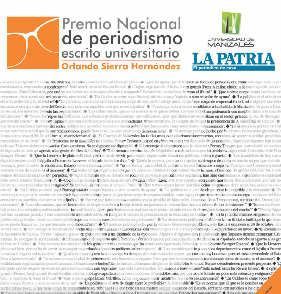 premio de periodismo Universitario Orlando Sierra