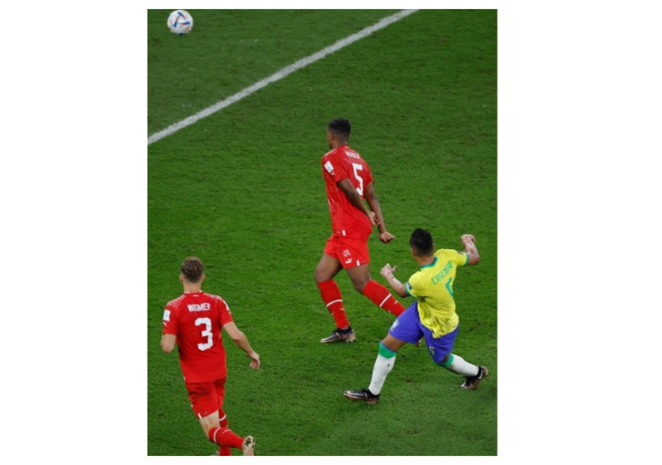 La jugada del gol de Casemiro, que le dio a la victoria a Brasil (1-0) frente a Suiza y la clasificación a la siguiente fase.