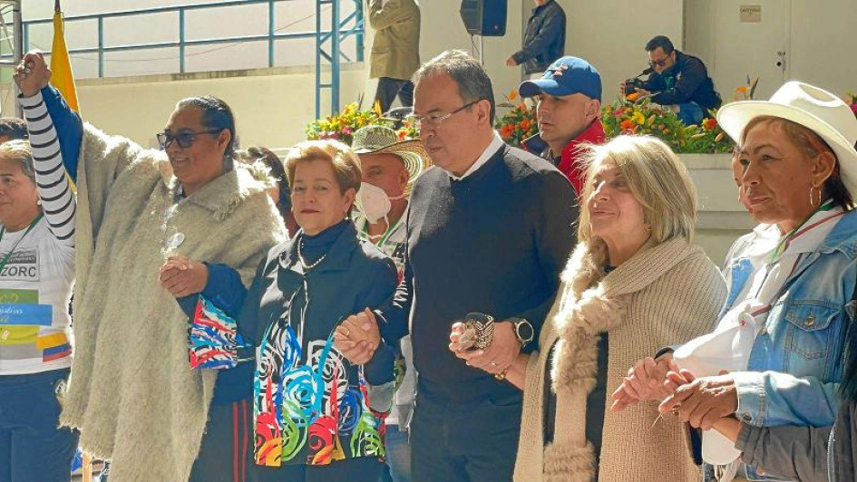 Los ministros de Trabajo, Interior y Agricultura, Gloria Inés Ramírez, Alfonso Prada y Cecilia López, acompañaron la Convención Nacional Campesina.