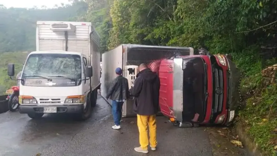 Este es el en donde se volcó el furgón. 