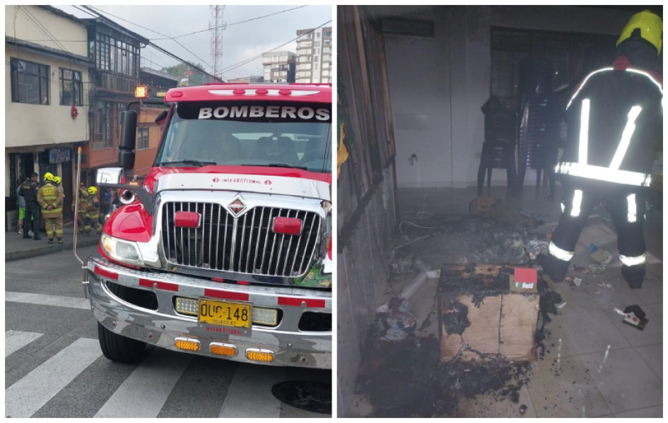 Los eventos ocurrieron en el barrio El Bosque, de la capital caldense (izquierda), y el asilo de San Vicente de Paúl, en el municipio del oriente del departamento.