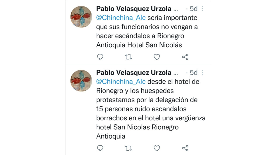 Estos son los mensajes que circularon por la cuenta de Twitter.