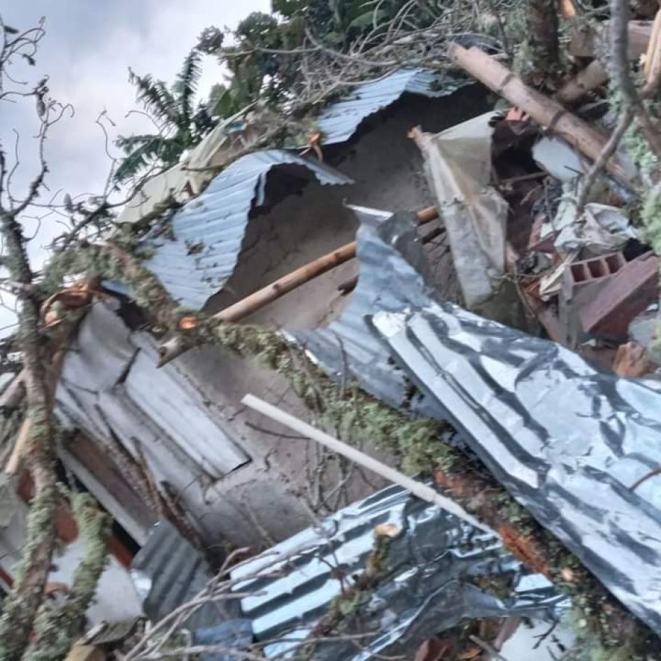 La vivienda colapsada.