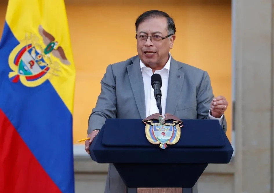 El presidente de Colombia, Gustavo Petro, durante el acto público de radicación de la reforma de salud ante el Congreso de la República.