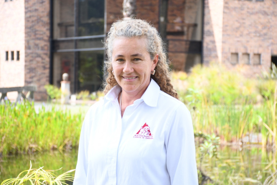 Angélica María Escobar, miembro del Comité de Cafeteros de Palestina (Caldas), una de las líderes que reclamó ayer por la equidad de género.