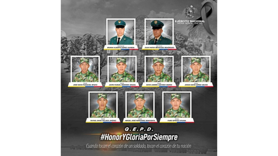 Los uniformados fallecidos.