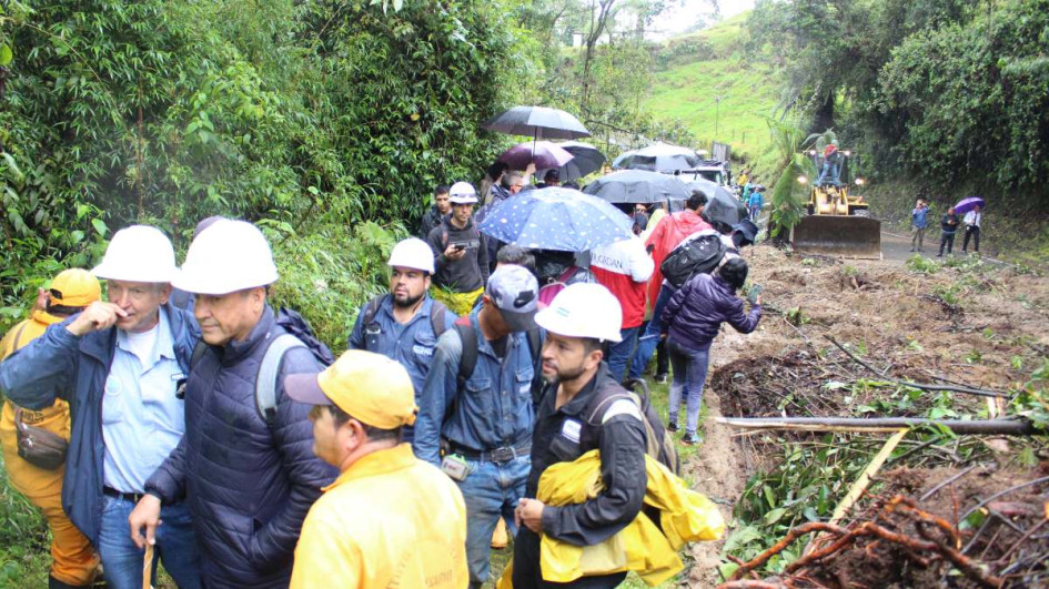 Foto | Luis Fernando Trejos | LA PATRIA  Derrumbe en la vía Manizales-Bogotá, sector Sabinas.