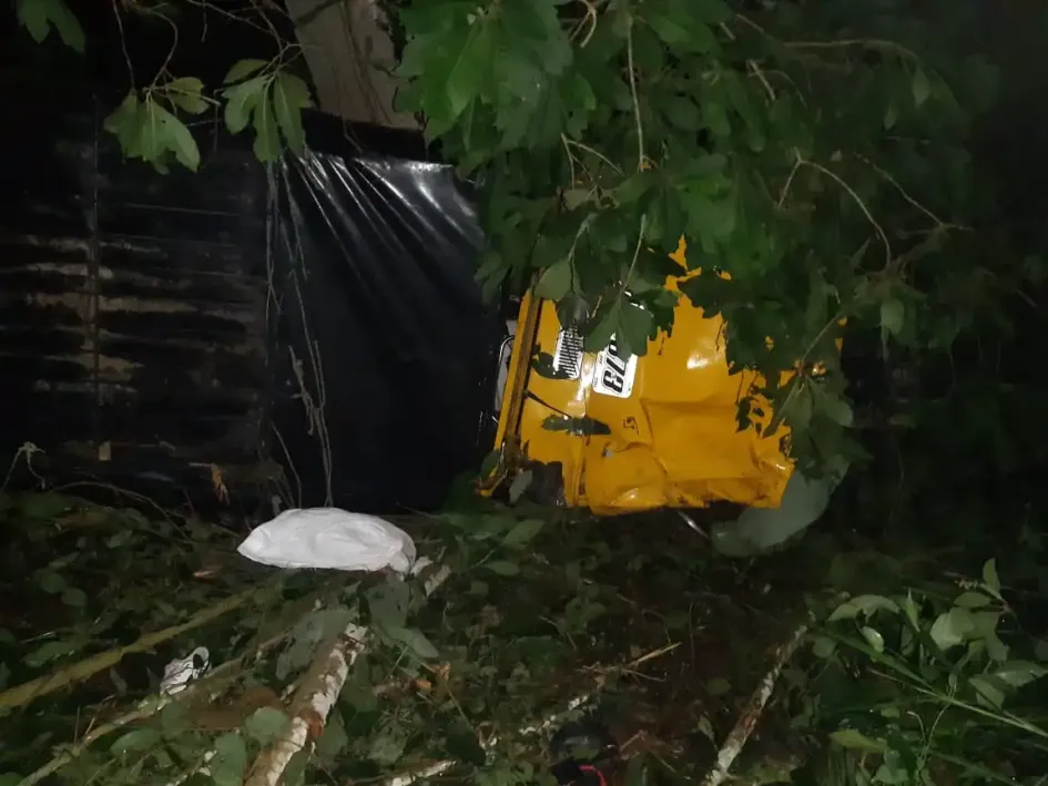 El campero que rodó en la vereda La India de Anserma. 