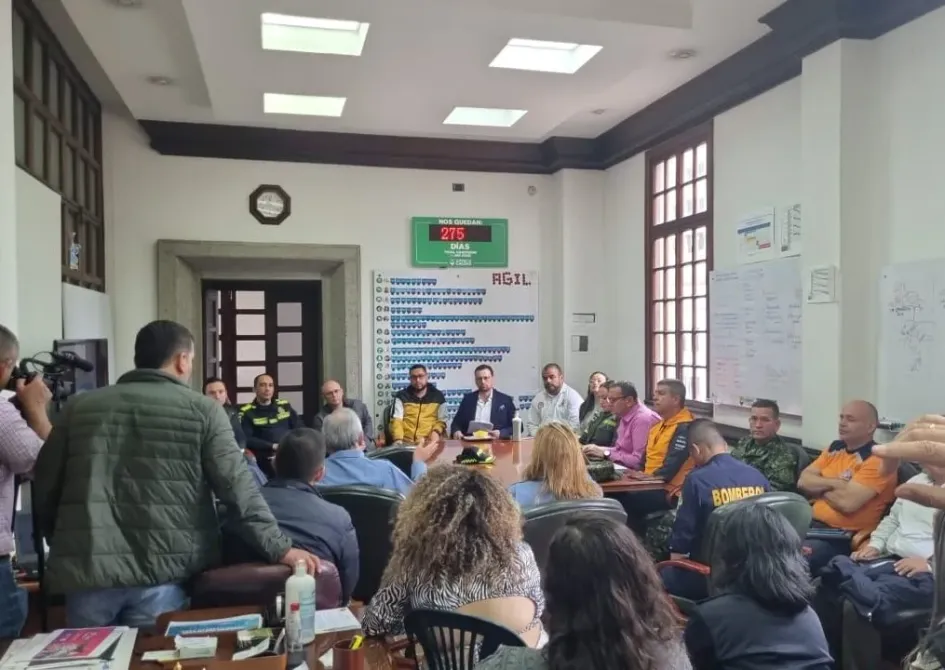 Comité de Gestión del Riesgo de Caldas reunido este viernes. 