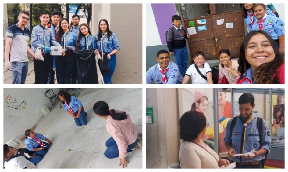 Jóvenes de los grupos scout Polaco XXVII y Amigoniano Fortiori XXXVI se reunieron en el sector del Cable para generar consciencia sobre el cuidado del medioambiente en la ciudad.