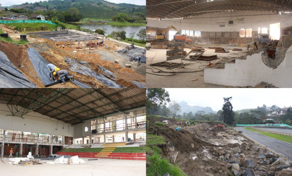 El Centro Internacional de Aguas Abiertas, en Chinchiná, será el primer escenario que se entregará para los Juegos Nacionales y Paranacionales. La obra, de la Gobernación de Caldas, va en el 70%. Los otros escenarios no superan el 10%. El Complejo Acuático sigue sin licencia de construcción.