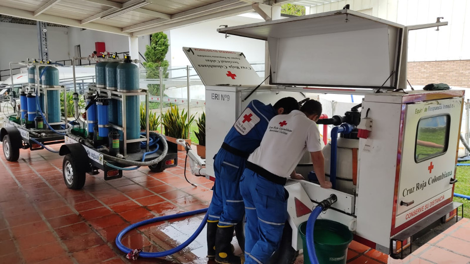 Planta portátil de tratamiento de agua potable.