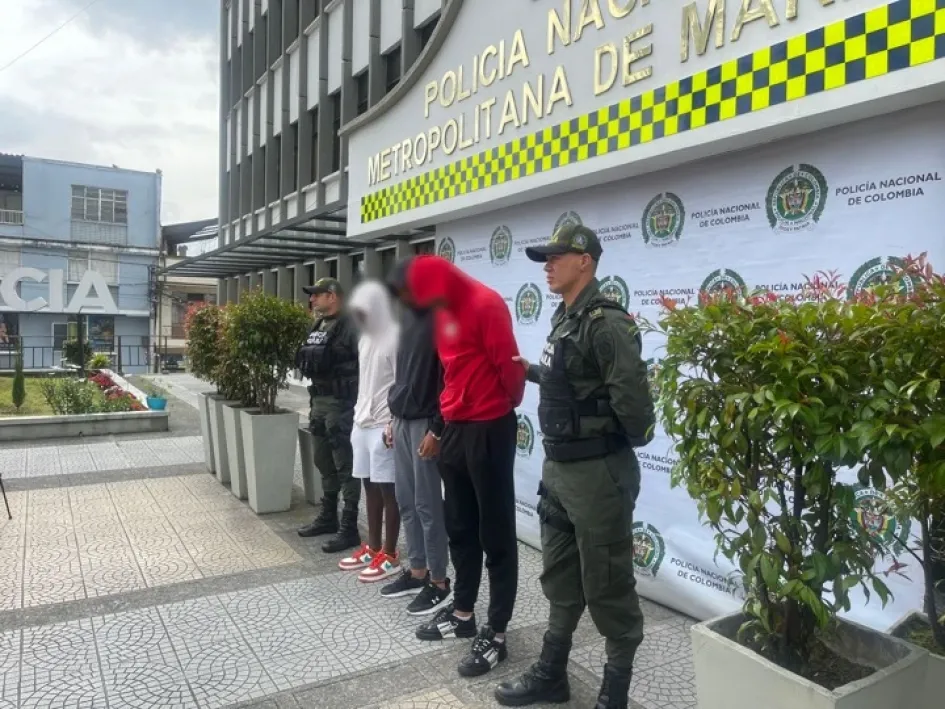 Los jugadores del Once Caldas capturados. 