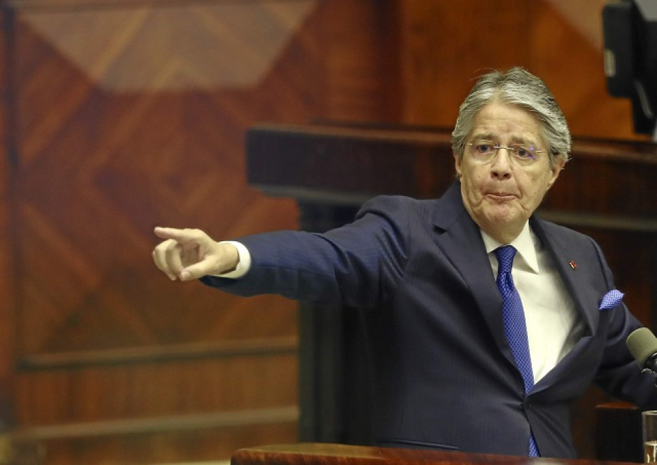 Foto | EFE | LA PATRIA La intervención de Guillermo Lasso en la Asamblea Nacional duró 49 minutos.