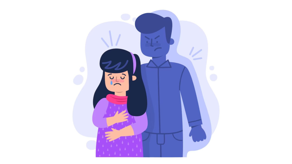 Ilustración sobre la violencia intrafamiliar.