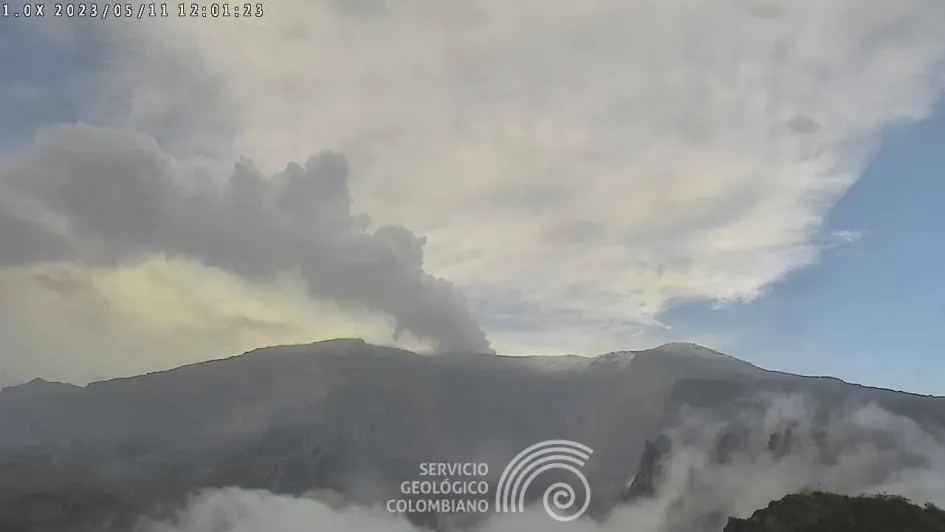 El volcán Nevado del Ruiz este jueves 11 de mayo. 