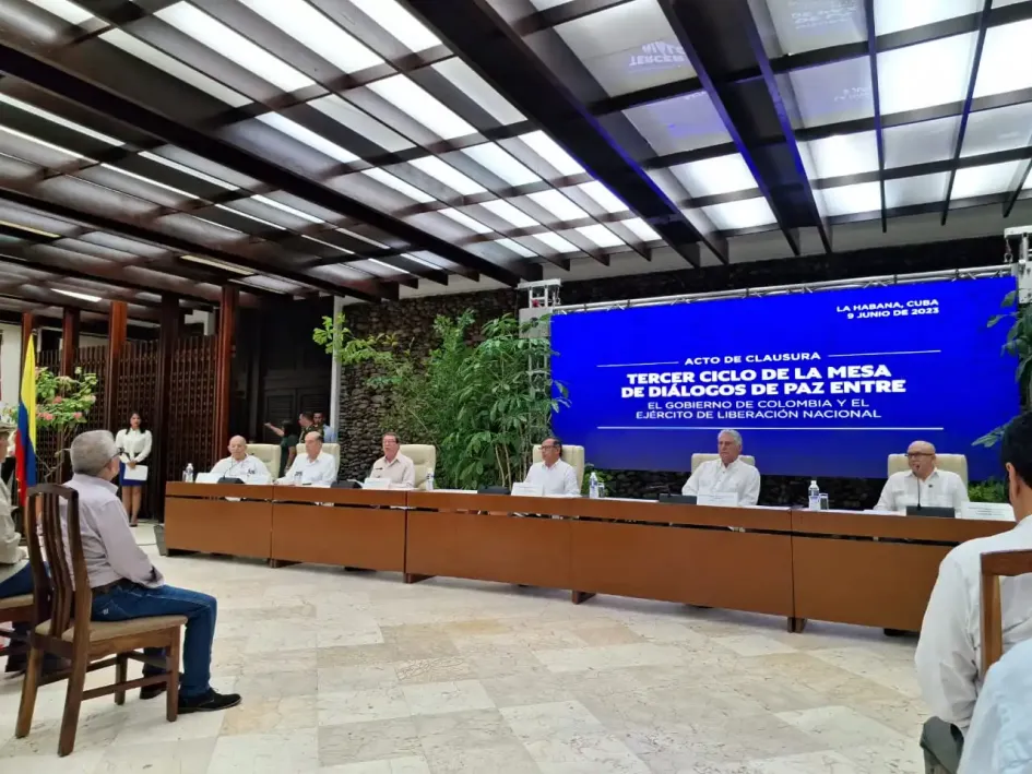 El cierre del tercer ciclo de negociaciones del Eln y el Gobierno en La Habana (Cuba).