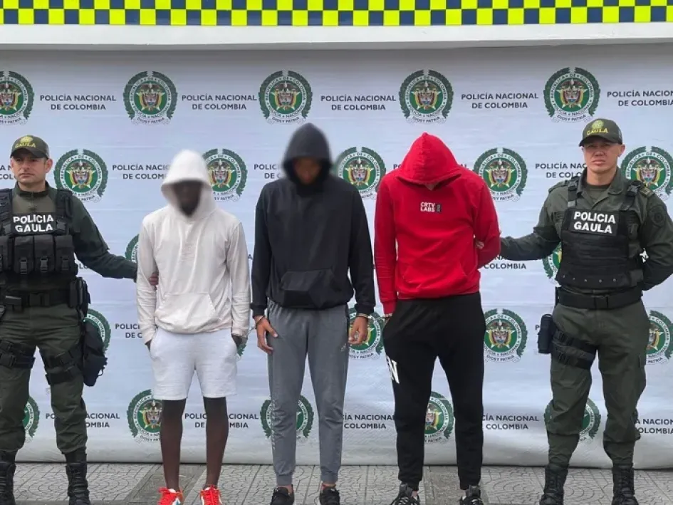 A los jugadores del Once Caldas señalados de extorsionar a una joven española los detuvieron el 9 de abril en el sector de El Cable en Manizales. 